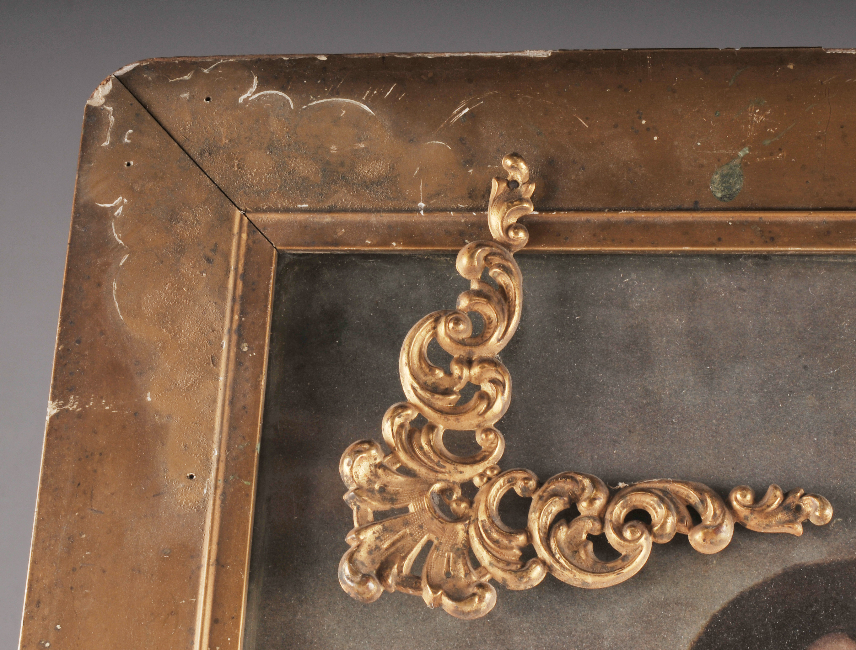 Framed Antique Print of Man and Woman 