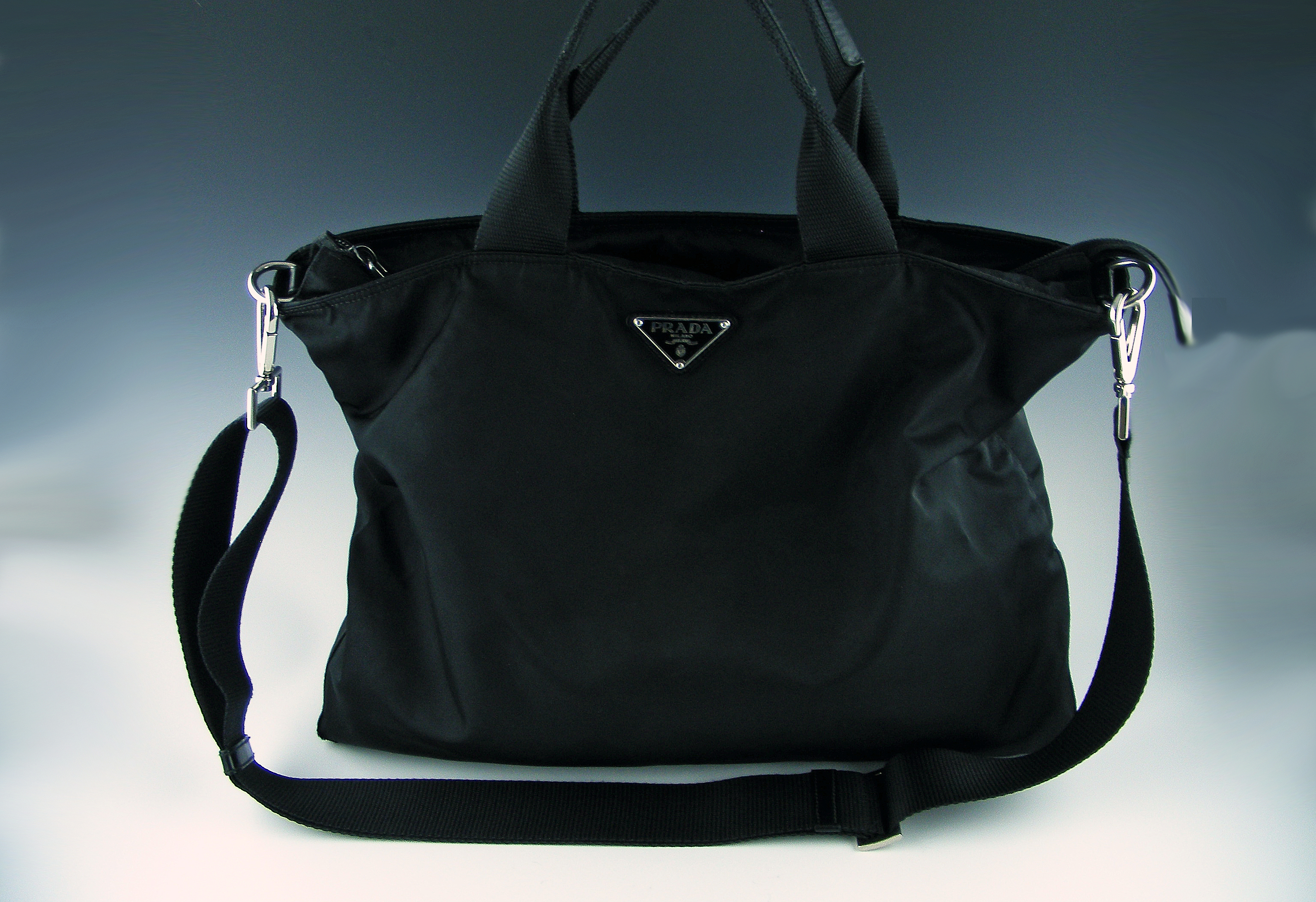 Prada Vela Nylon Black Bag
