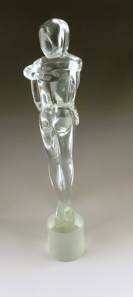 Crystal Sculpture of Embracing Man and Woman