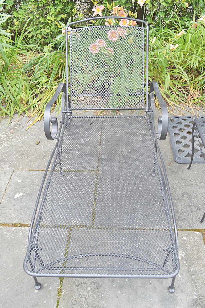 Iron Patio Furniture with Umbrella Set