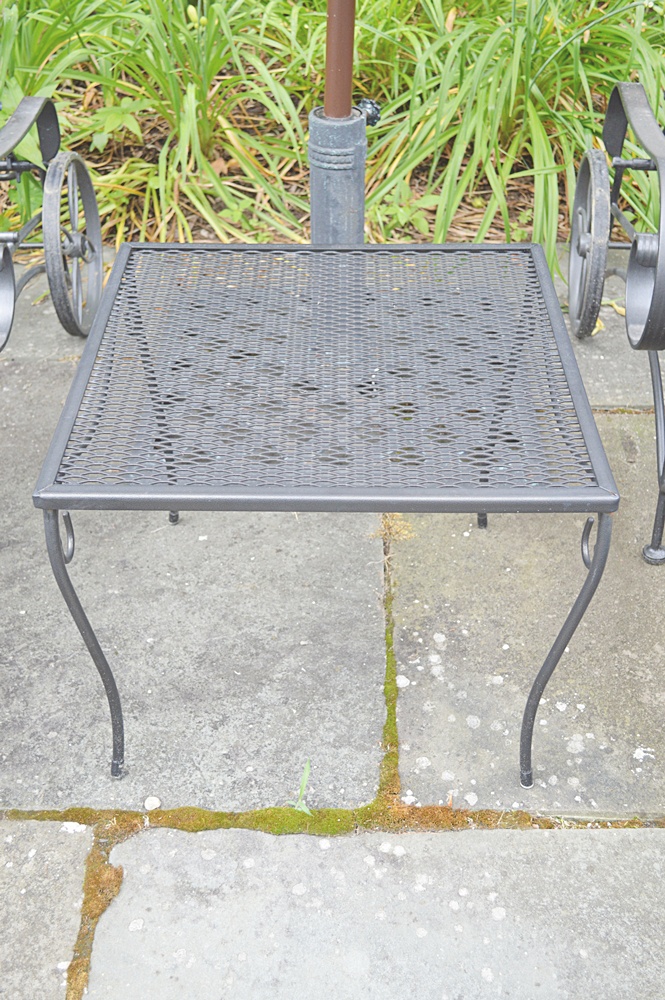 Iron Patio Furniture with Umbrella Set