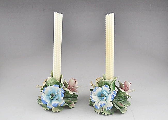 Antique Nuova Capodimonte Candleholders