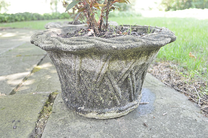 Pair of Outdoor Cast Stone Planters 