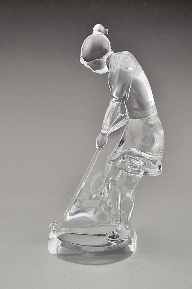 Baccarat Crystal Golfer Lady In Box