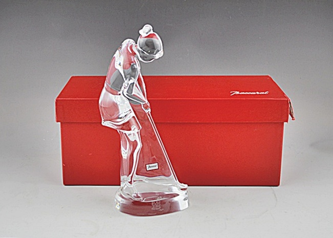 Baccarat Crystal Golfer Lady In Box