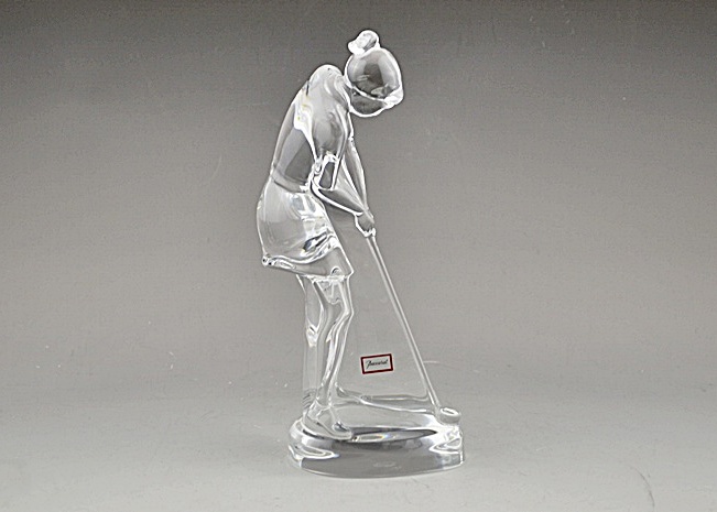 Baccarat Crystal Golfer Lady In Box