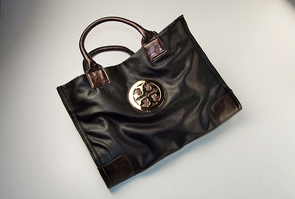 Tory Burch black leather tote 