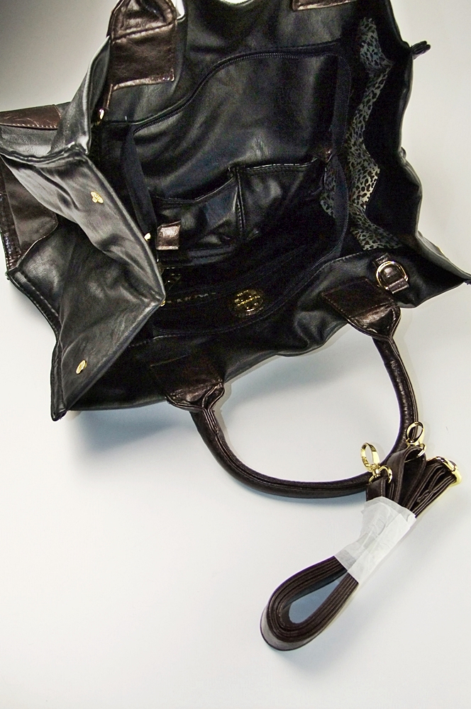 Tory Burch black leather tote 