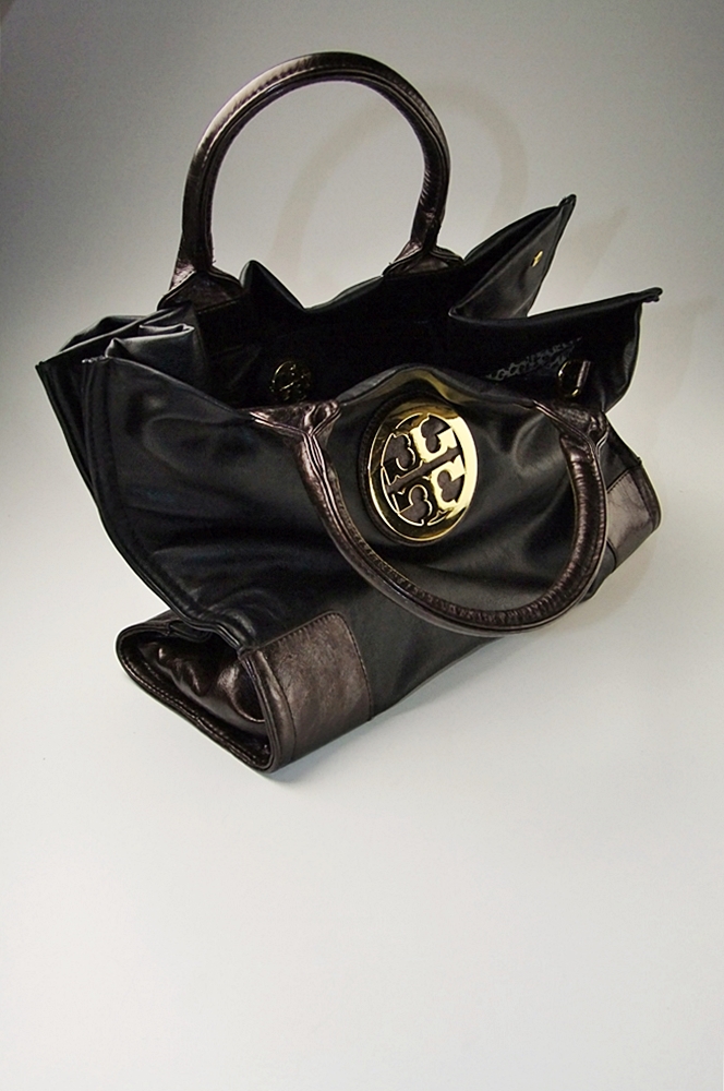 Tory Burch black leather tote 