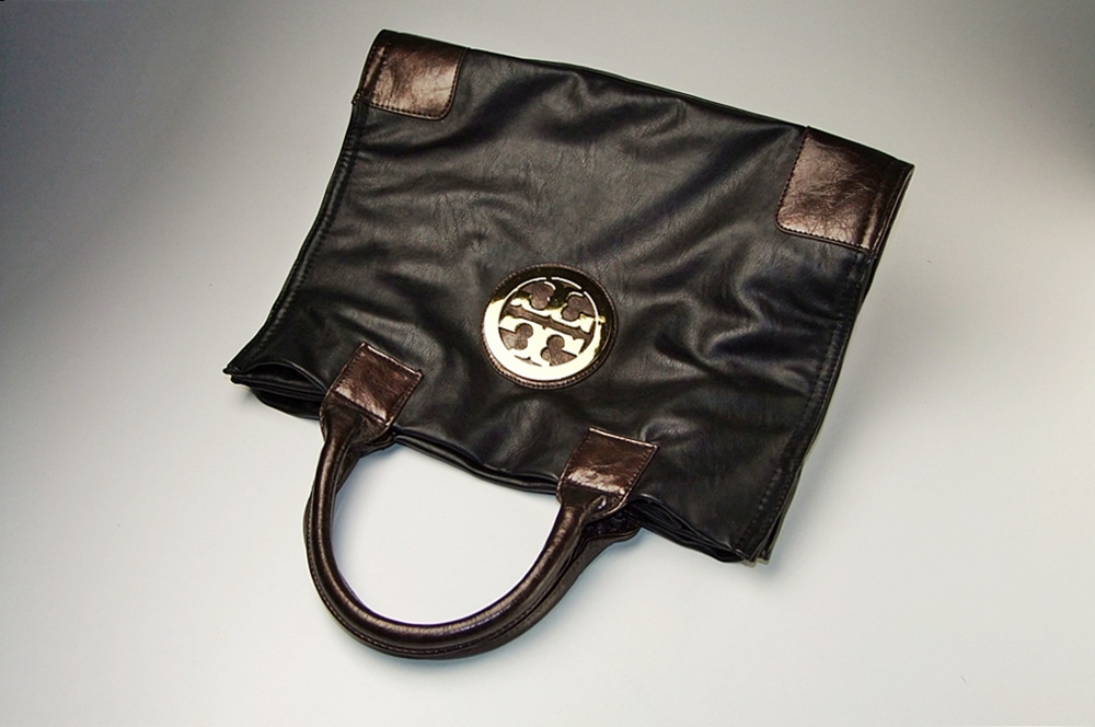 Tory Burch black leather tote 