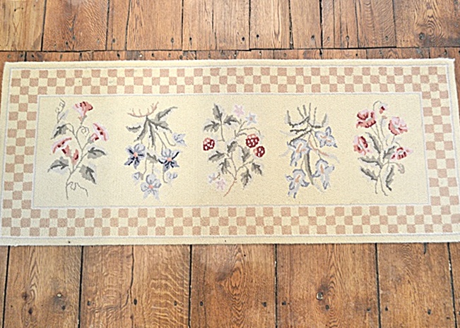 Floral Runner - 100 percent Wool Pile Rug