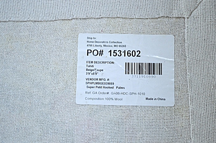 Floral and Palm Leaf Motif  Hooked Wool Rug 