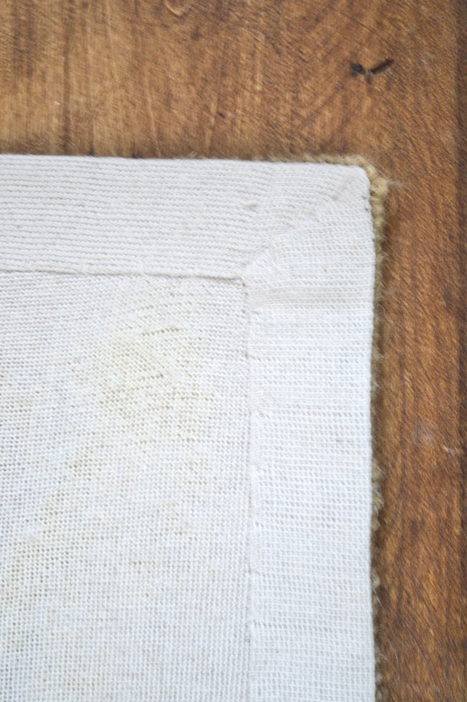 Floral and Palm Leaf Motif  Hooked Wool Rug 