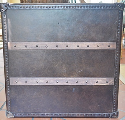 Restoration Hardware Mayfair Steamer Cube with Drawers Vintage Cigar Leather