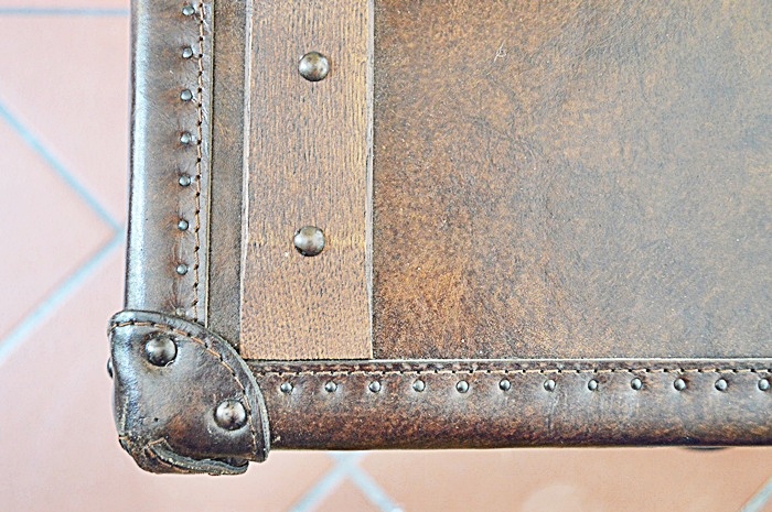 Restoration Hardware Mayfair Steamer Cube with Drawers Vintage Cigar Leather