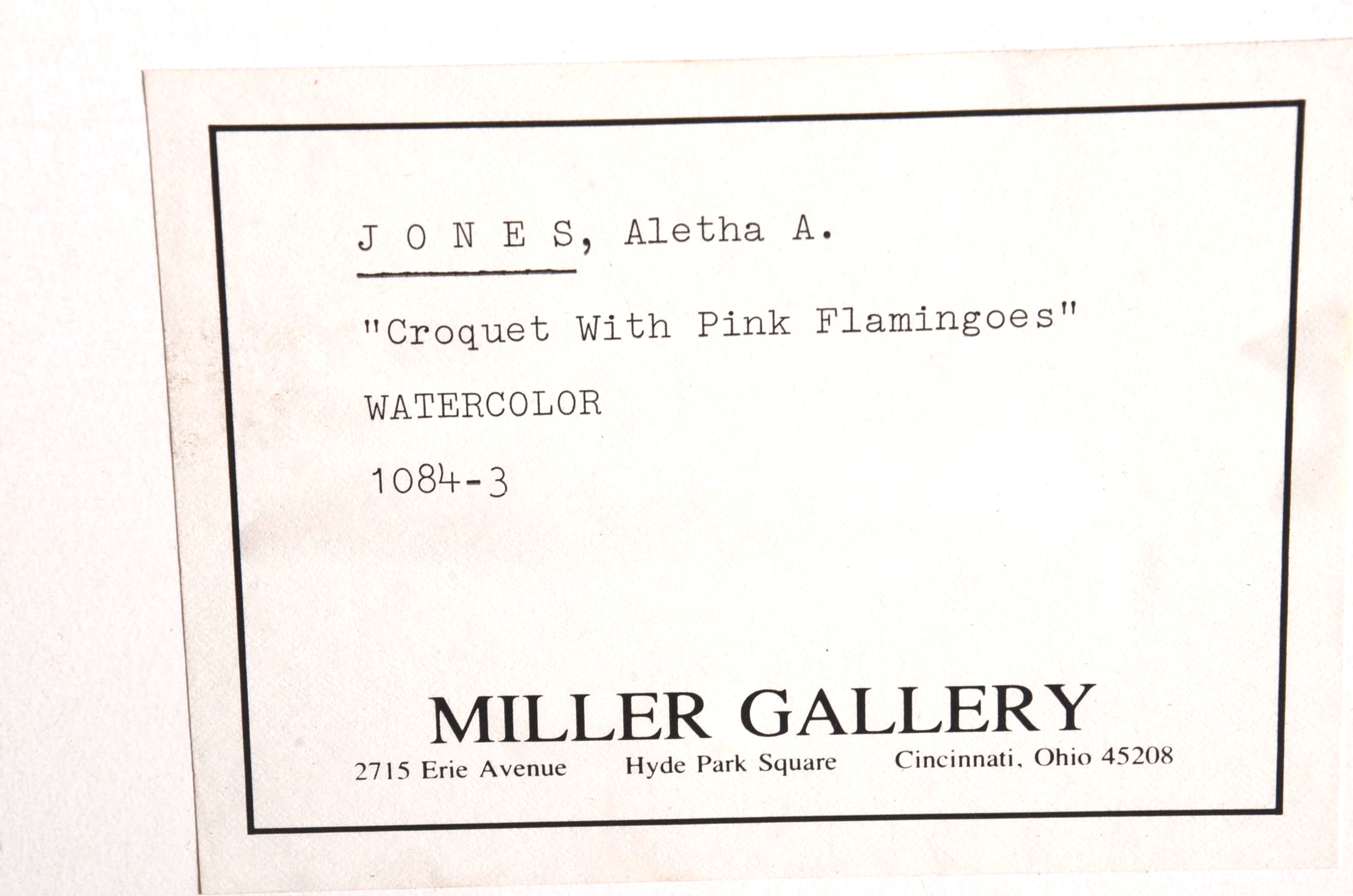 Original Aletha Jones Watercolor Painting on Paper