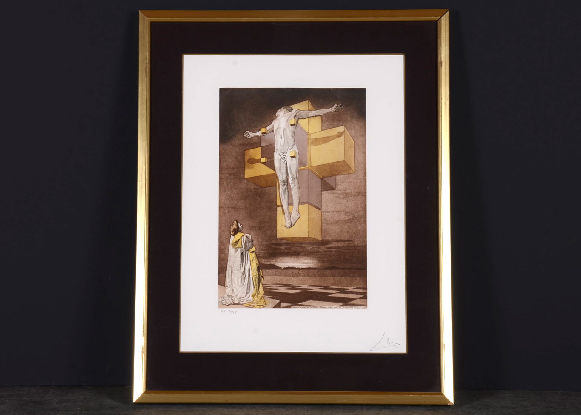 Original Salvador Dali Crucifixion (Corpus Hypercubus)