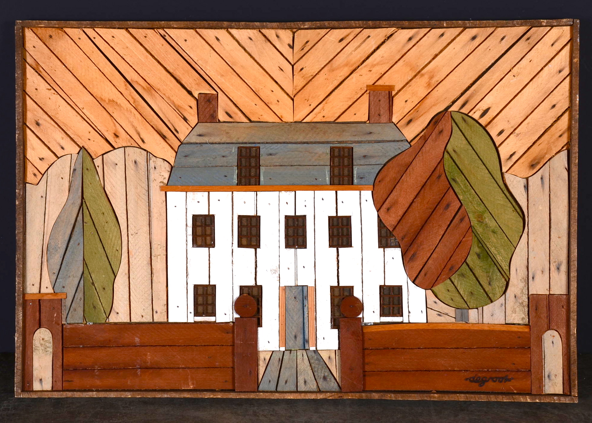 Original Theodore DeGroot Lath Art Assemblage