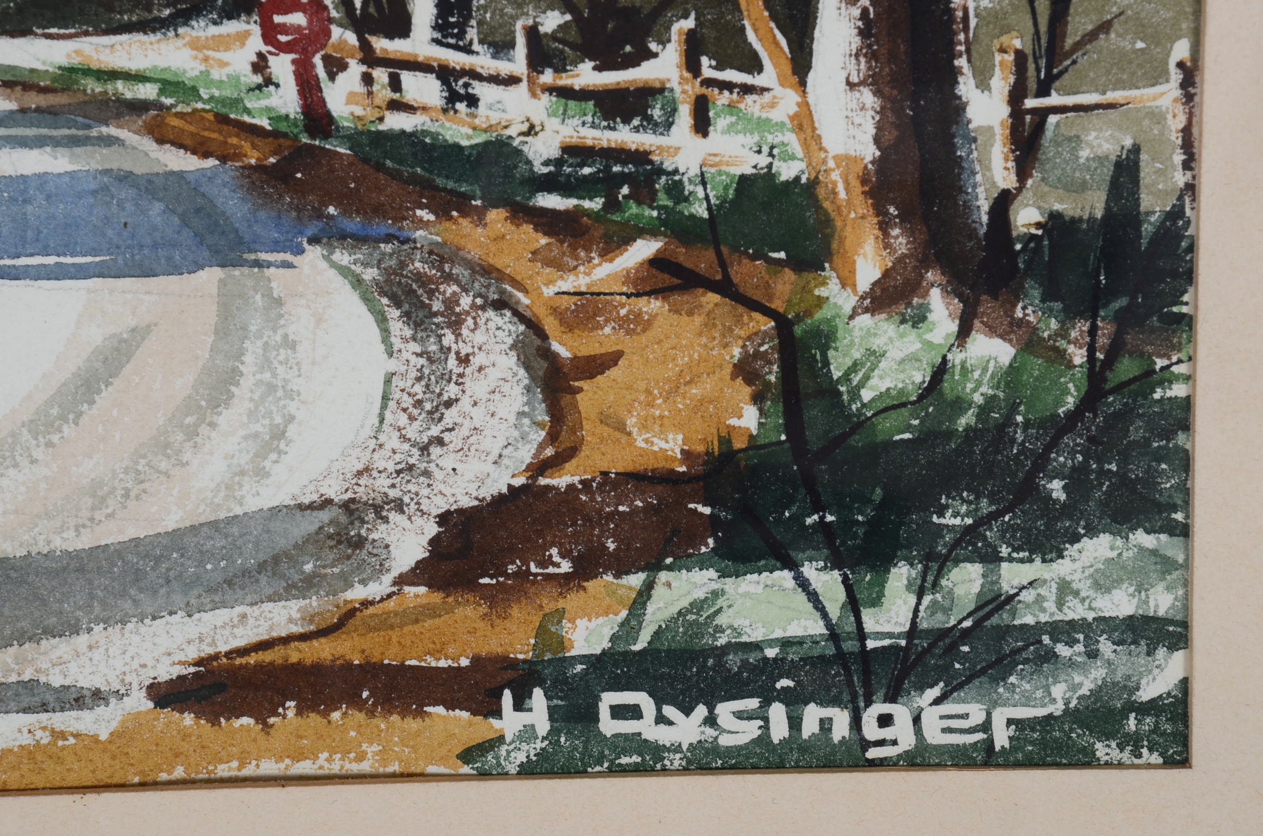 H. Dysinger Watercolor on Paper, Village Scene