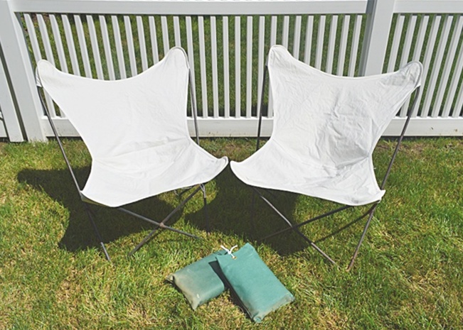 Two Outdoor Butterfly Chairs