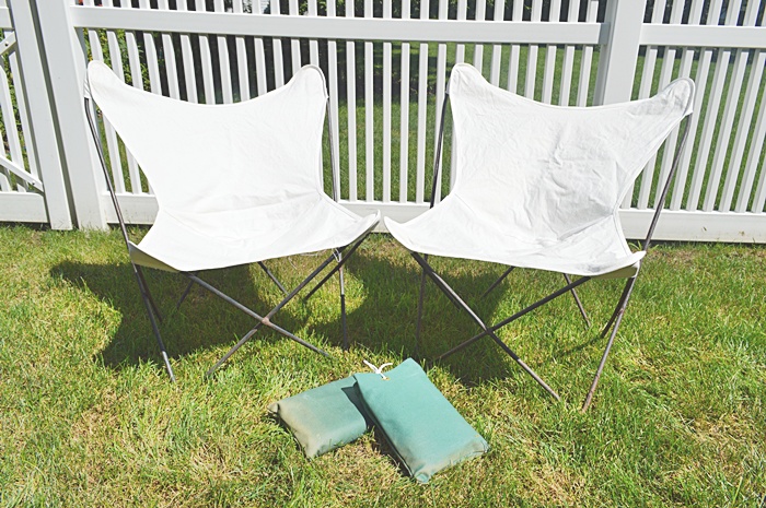 Two Outdoor Butterfly Chairs