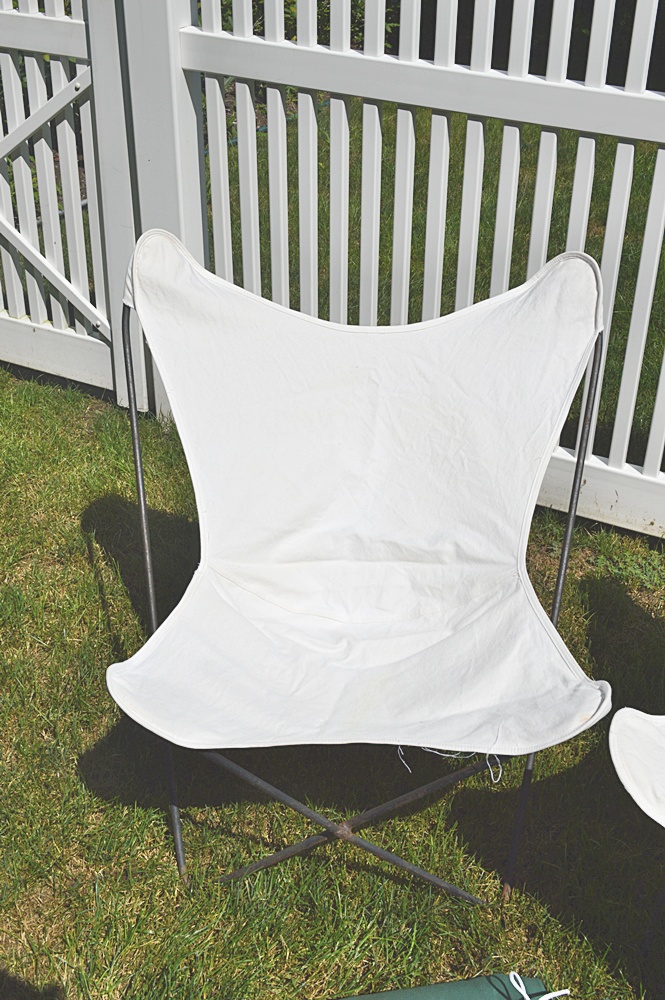 Two Outdoor Butterfly Chairs