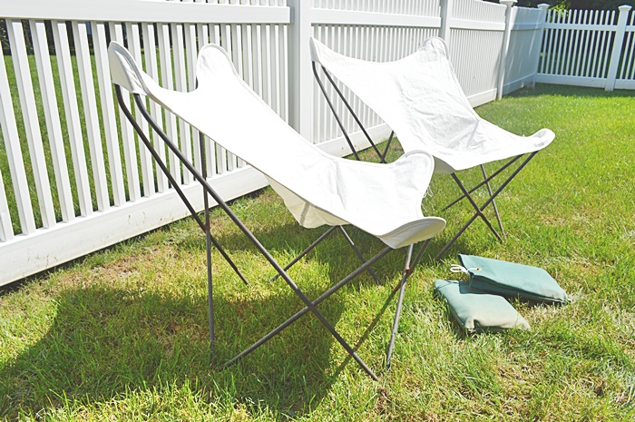Two Outdoor Butterfly Chairs