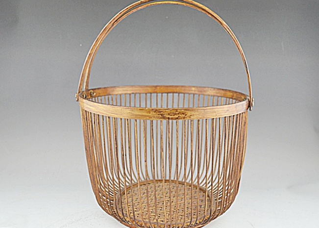 Fine Wooden Basket with Handles