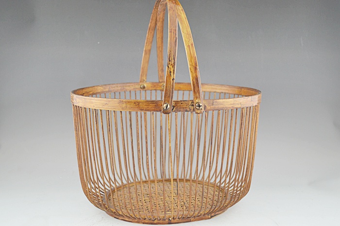 Fine Wooden Basket with Handles