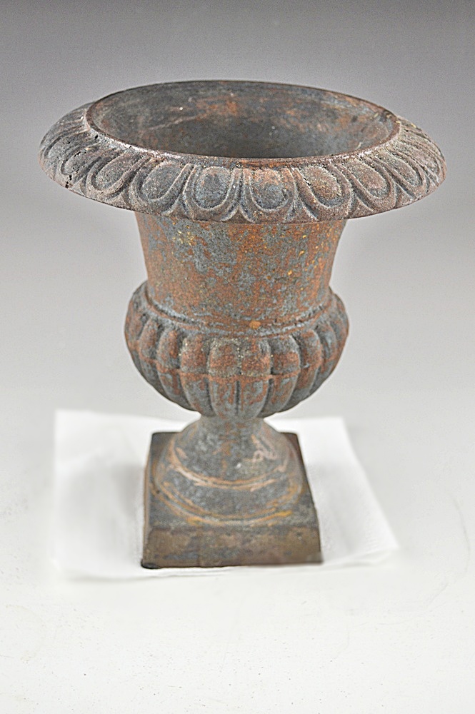 Rust Patina Cast Iron Urn
