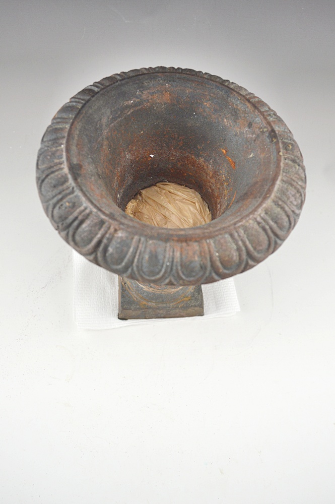 Rust Patina Cast Iron Urn