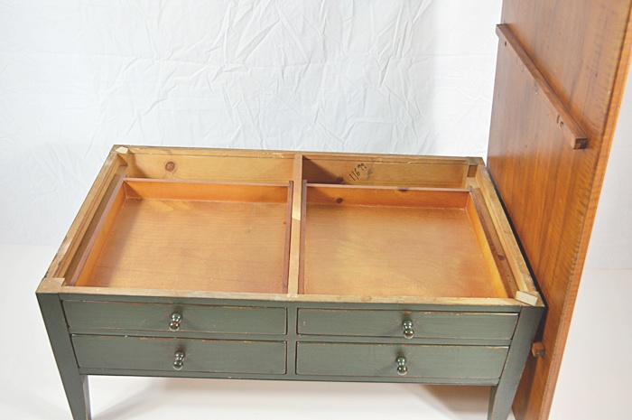 Painted Coffee Table With Drawers &Maple Top