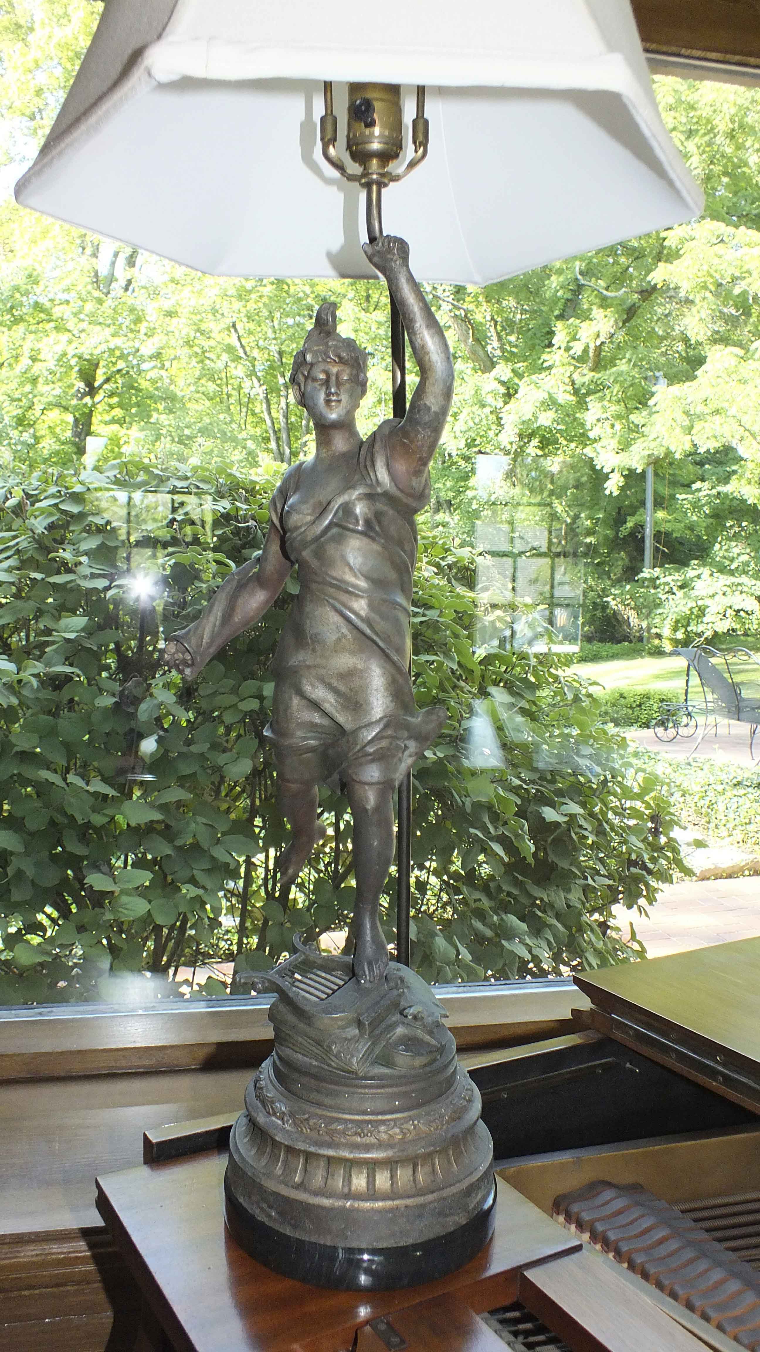 Antique Newel Post Lamp 