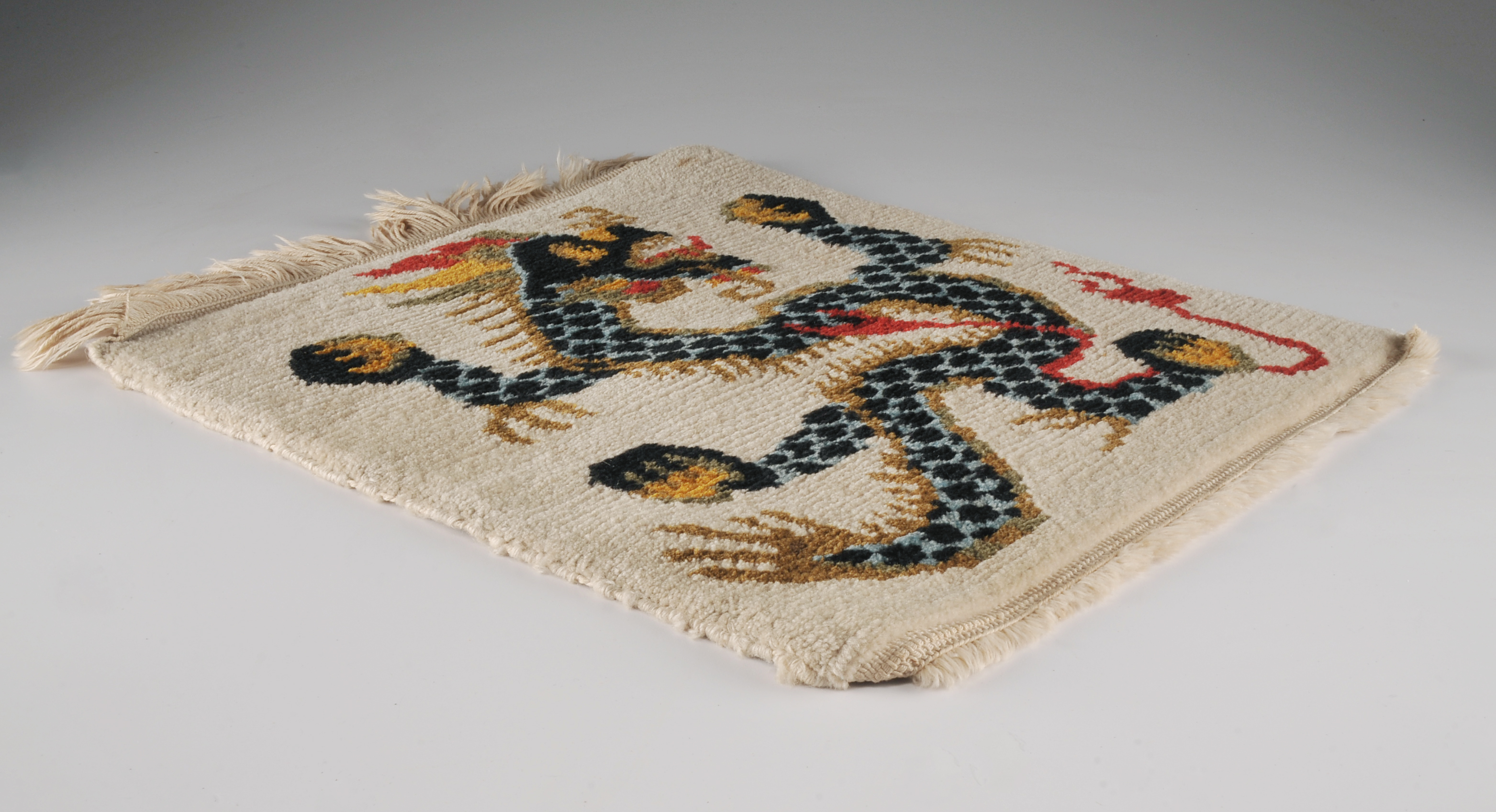 Small Vintage Hand Knotted Chinese Rug