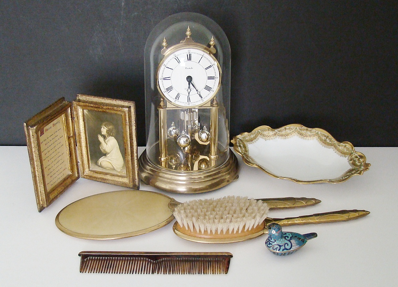 Vintage brush, comb and mirror set