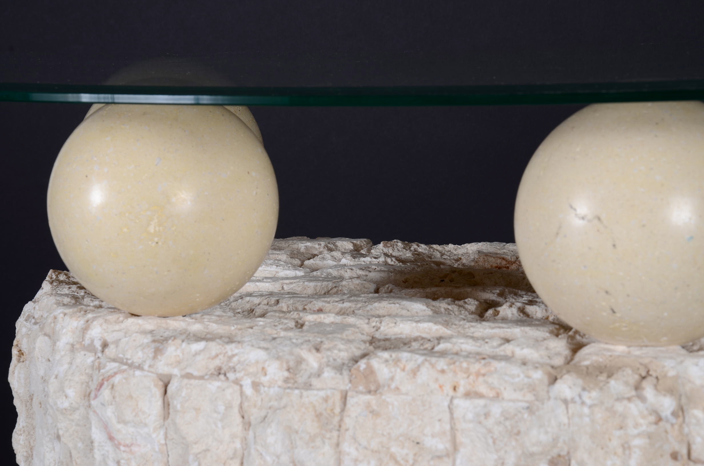 Modern Cast Resin Demilune Side Table