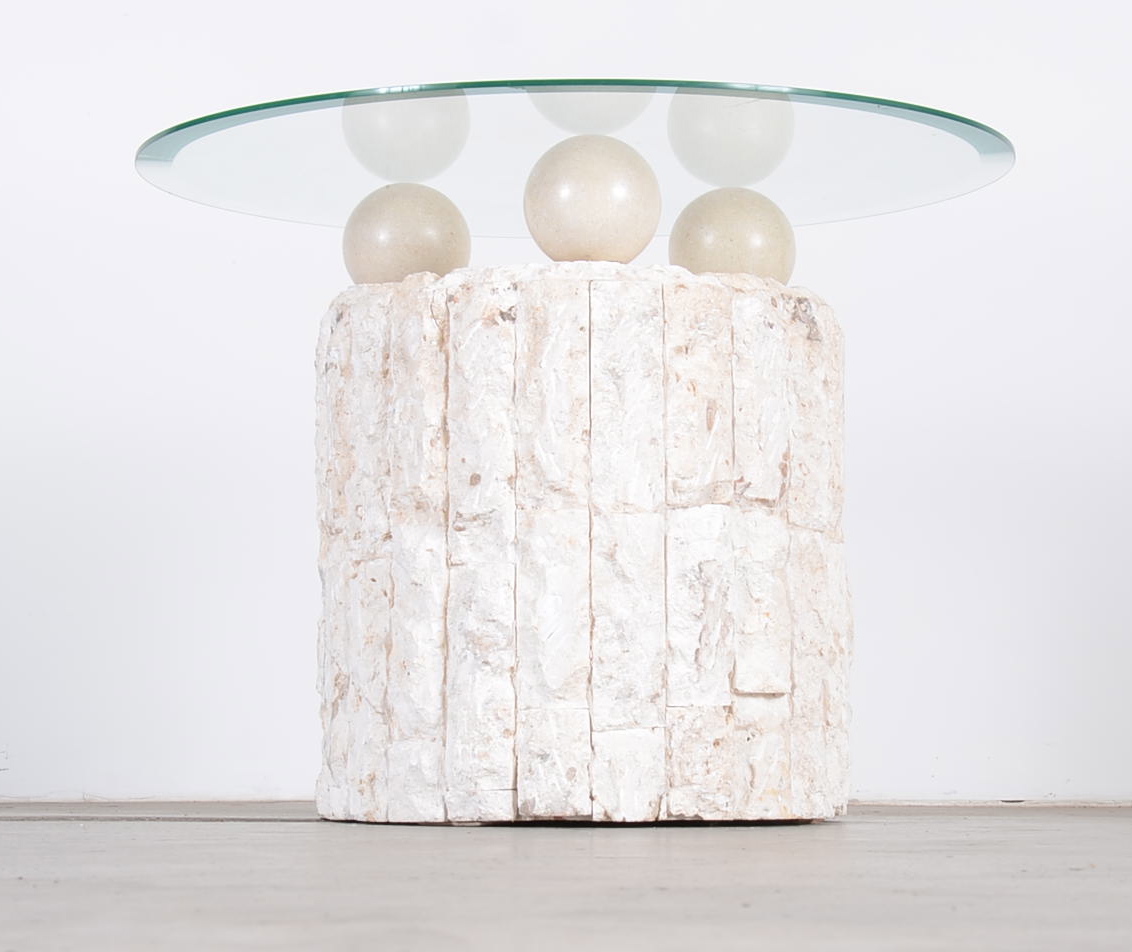 Modern Cast Resin Circular Side Table