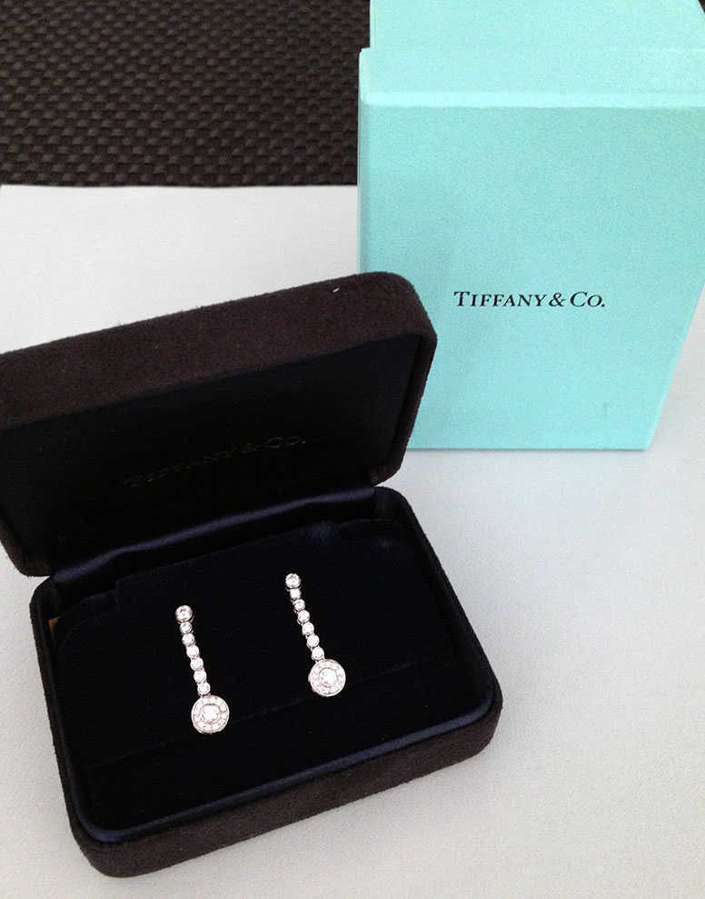 Tiffany Diamond Platinum Circlet Earrings