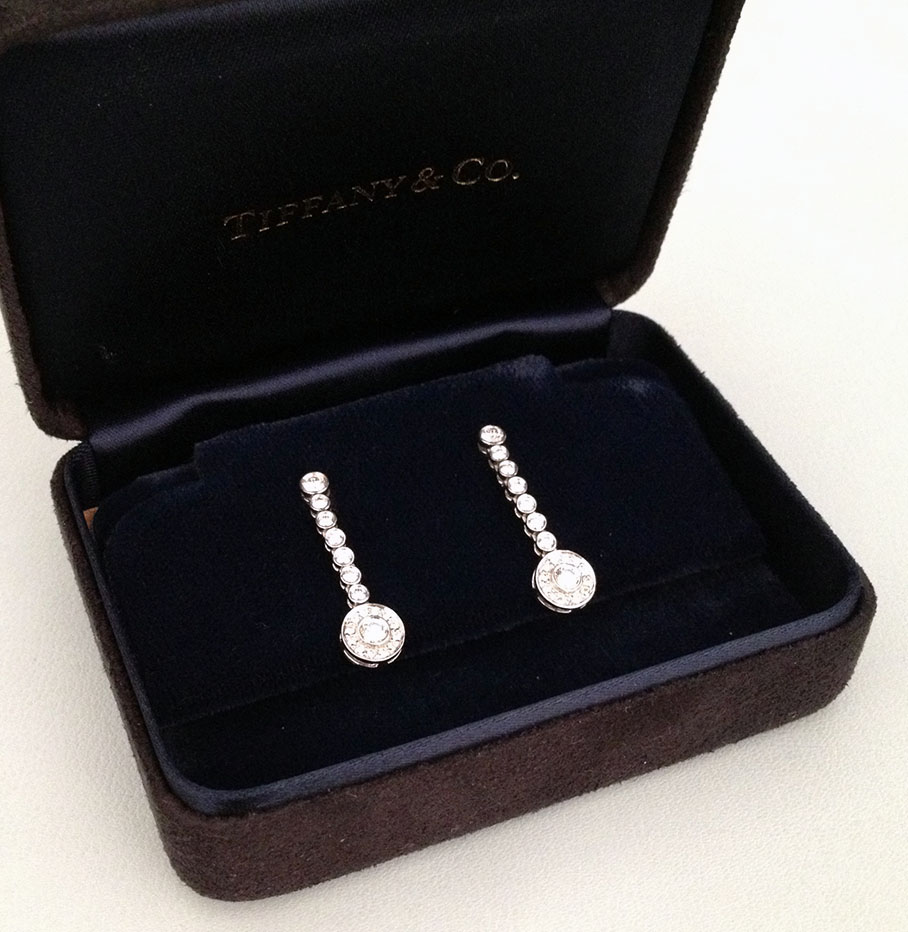 Tiffany Diamond Platinum Circlet Earrings