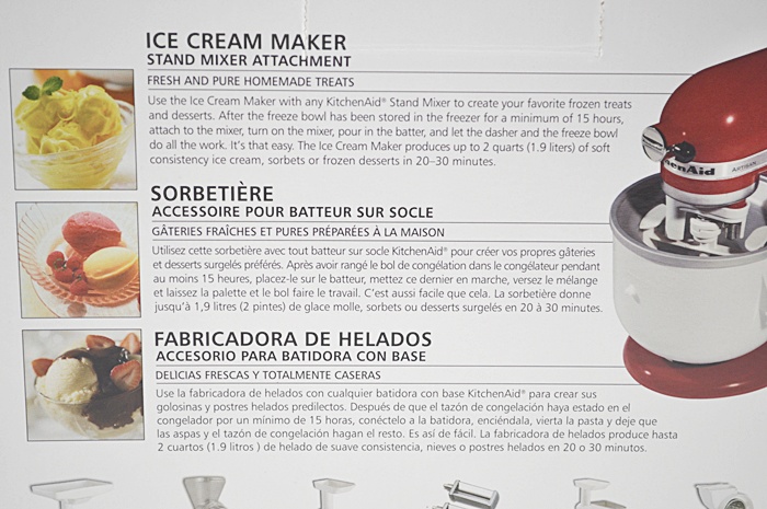 Kitchenaid Ice Cream Maker Attachement for Mixer - Still in box