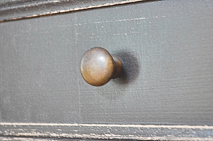 Narrow Italian-made Distressed Black Finish Occasional Table