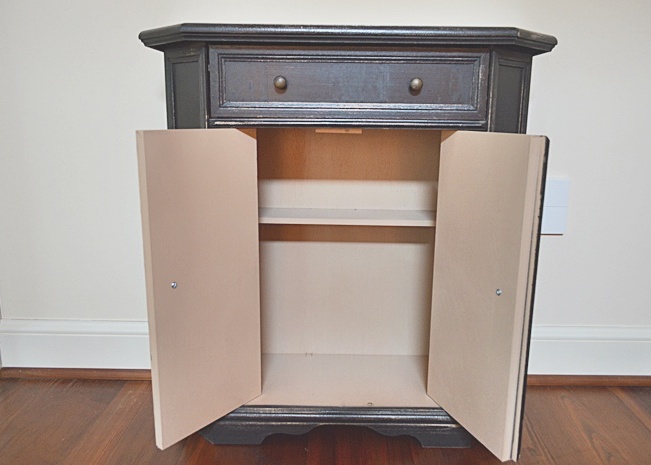 Narrow Italian-made Distressed Black Finish Occasional Table