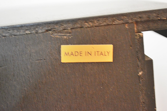 Narrow Italian-made Distressed Black Finish Occasional Table