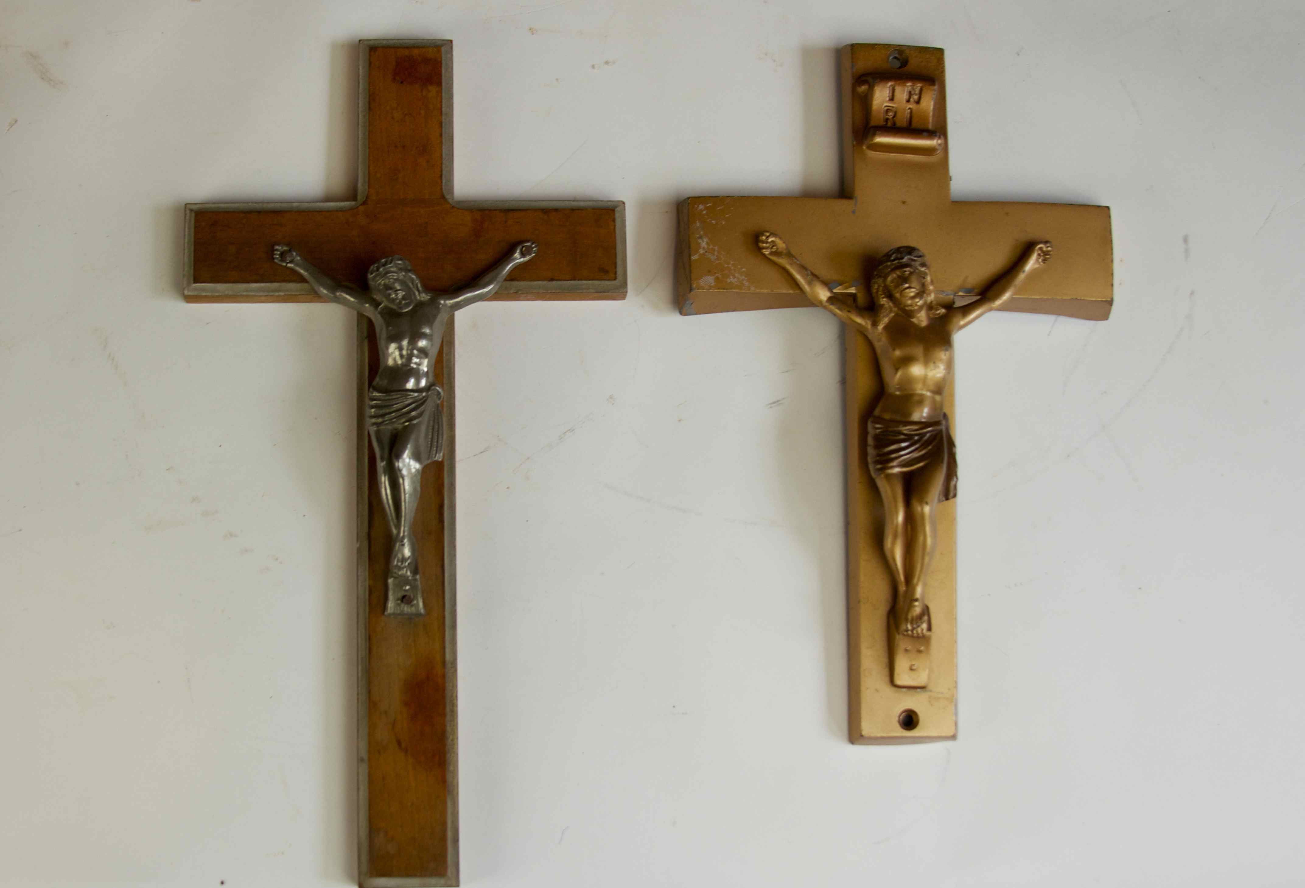 ST. RITA CASCIA HOLDING CRUCIFIX AND TWO CRUCIFIXES