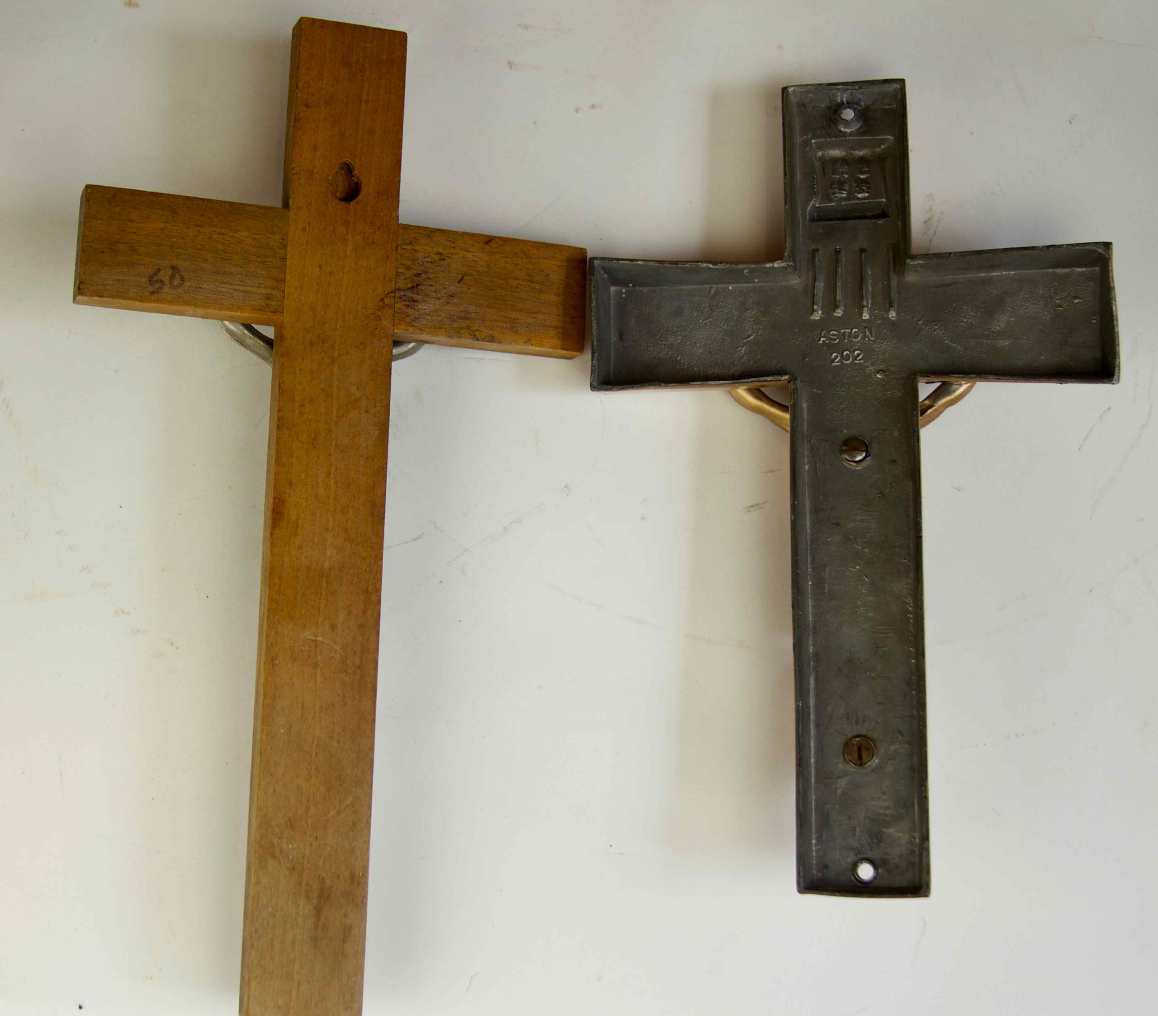 ST. RITA CASCIA HOLDING CRUCIFIX AND TWO CRUCIFIXES