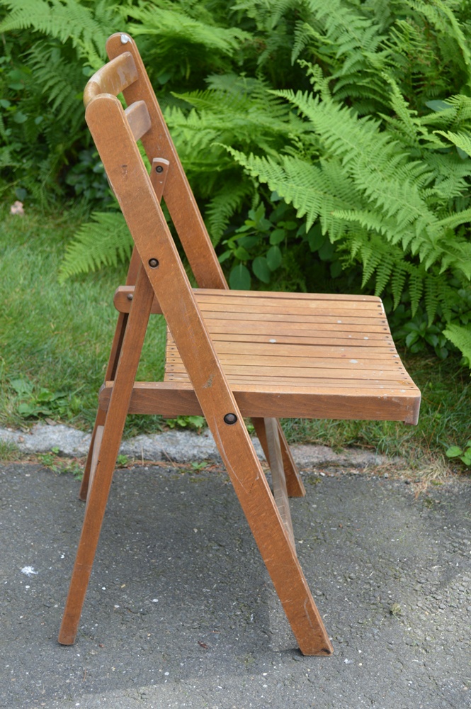 Two Folding Wooden Chairs