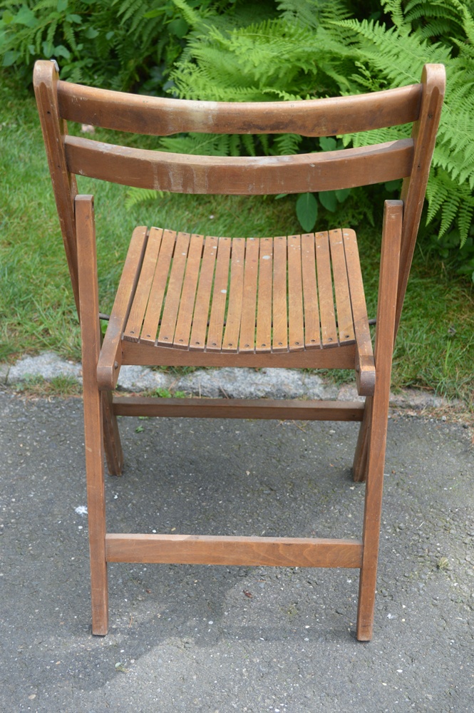 Two Folding Wooden Chairs