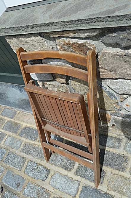 Two Folding Wooden Chairs