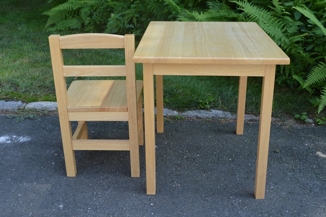 Child's Wooden Table and 2 Chairs