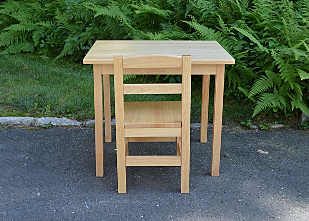 Child's Wooden Table and 2 Chairs
